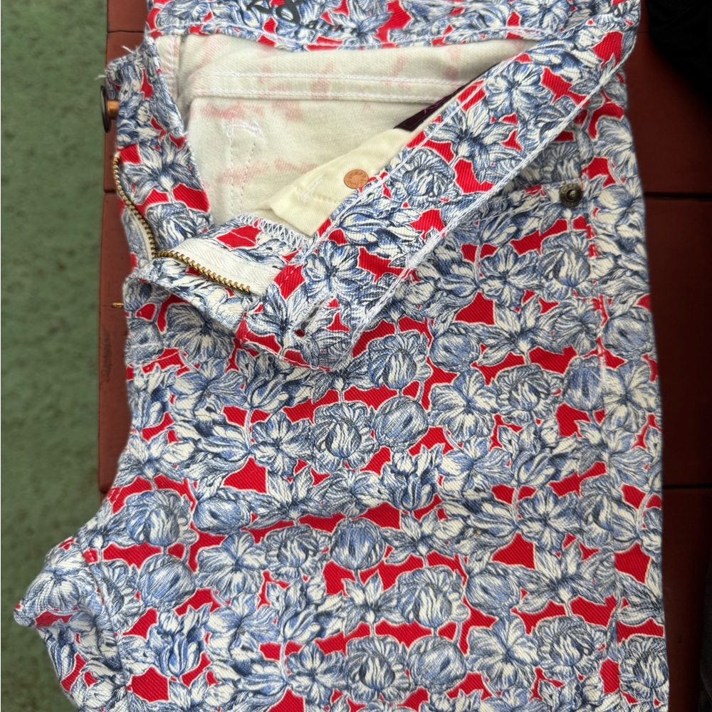 Floral Red and Blue Shorts